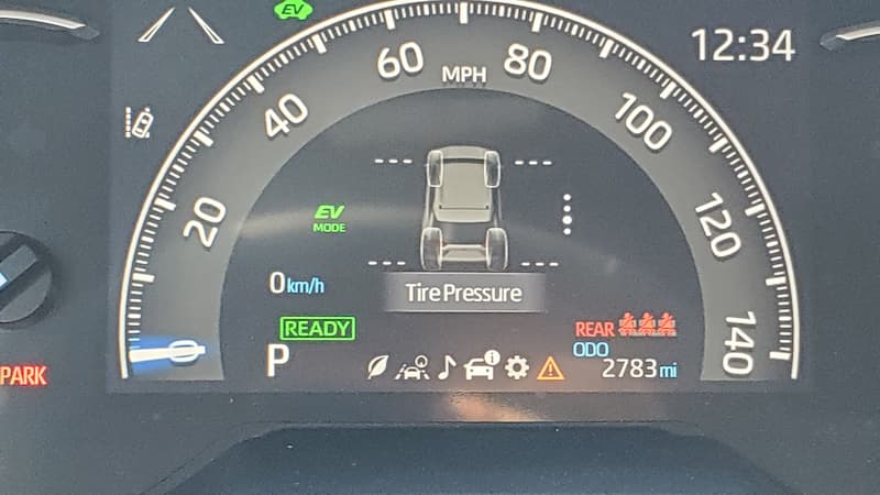 2020 RAV4 tire pressure display