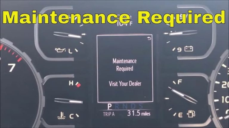 Maintenance Required Visit Your Dealer