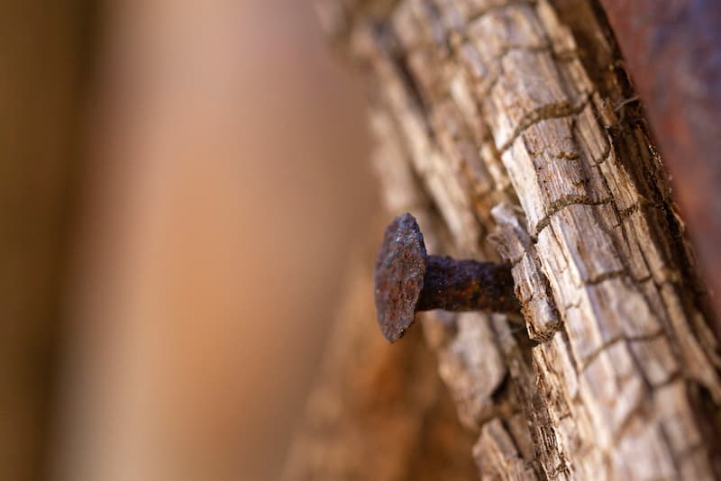 Rusty wheel nails