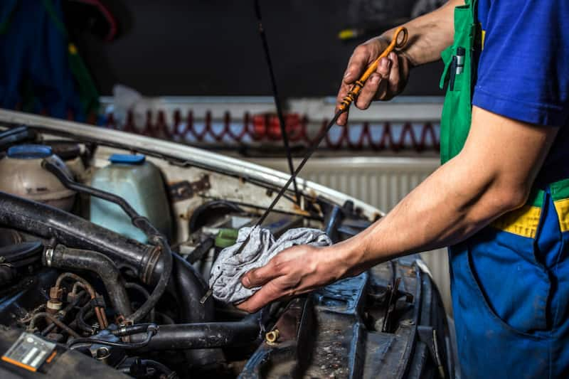 Oil spilled while performing an oil change